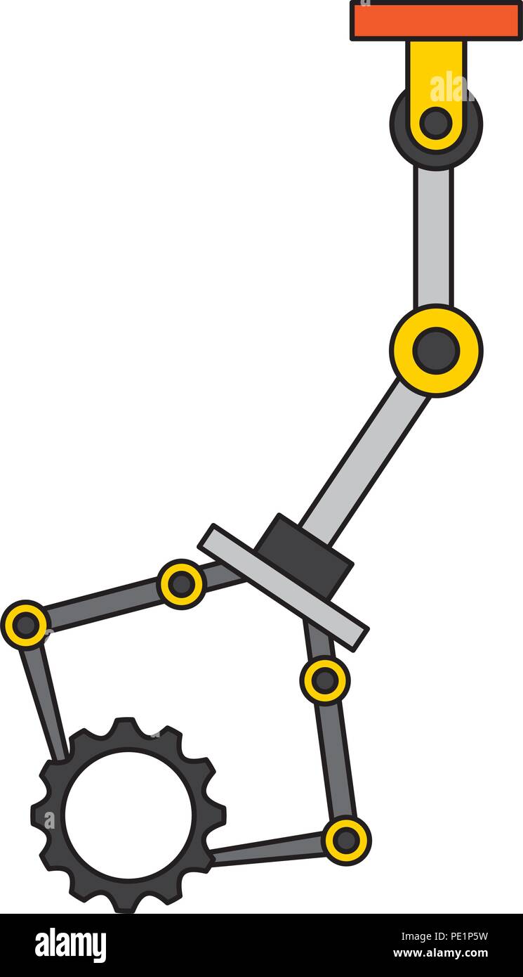 robotic arm holding gear mechanic technology image design Stock Vector