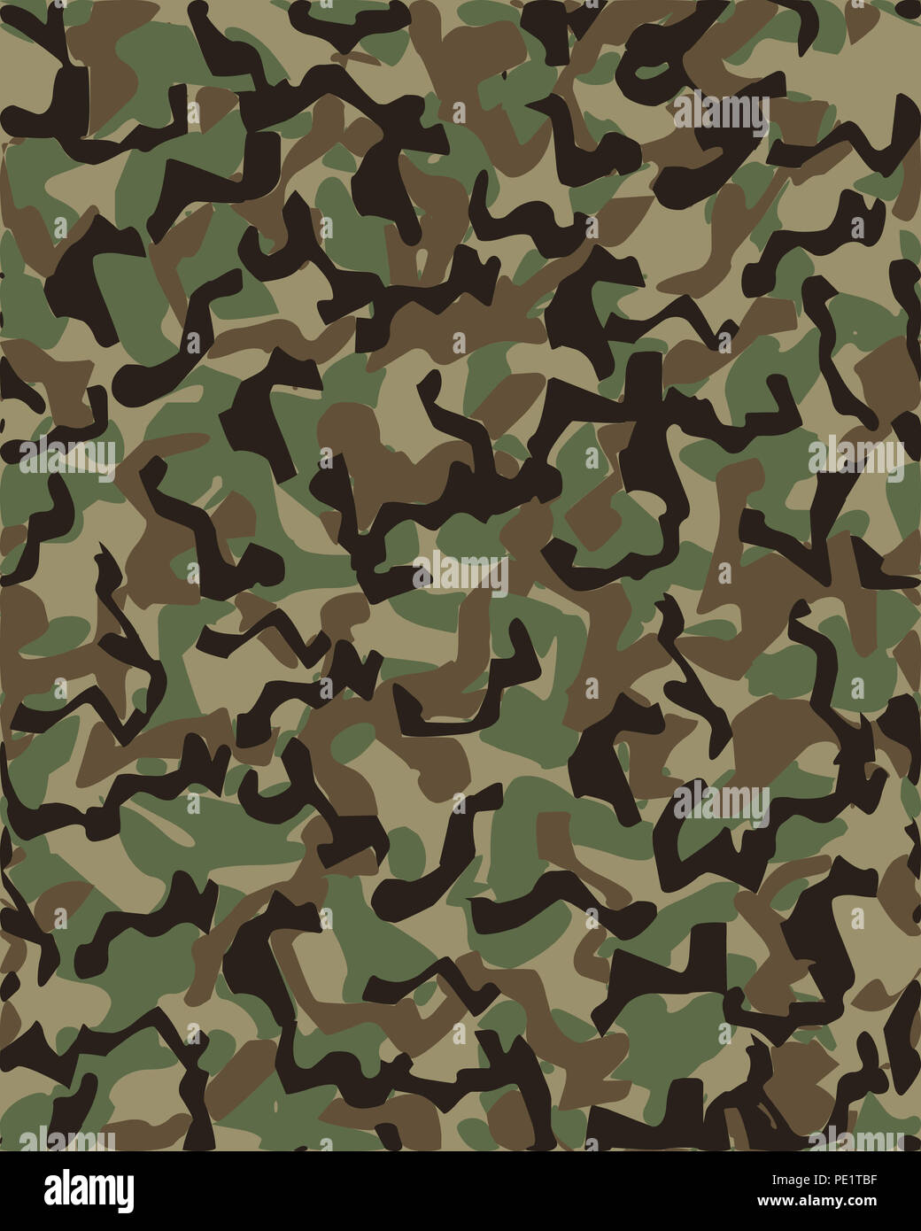 Leopard Seamless Pattern On Camouflage Military Stock Vector