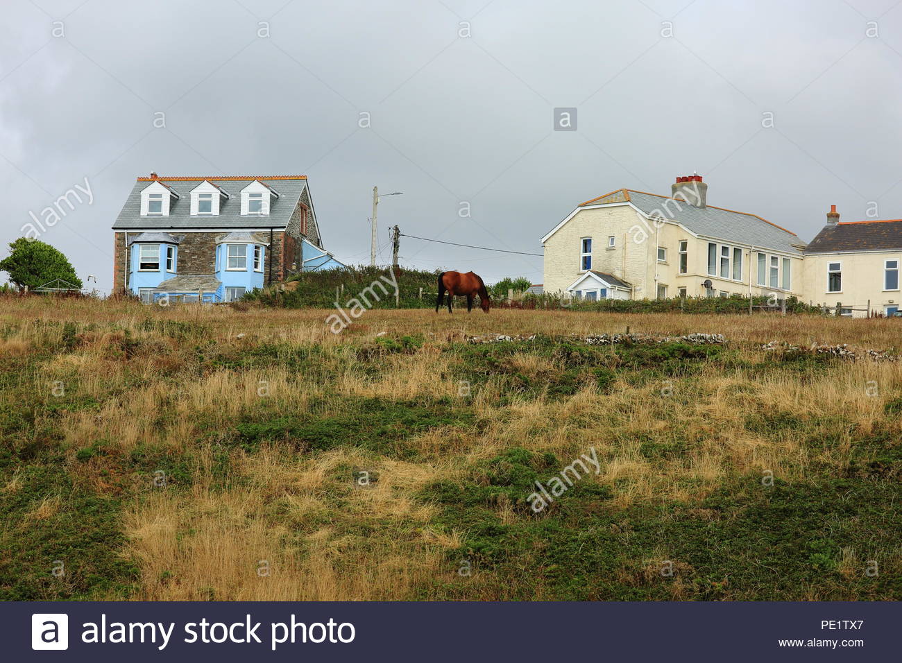 Cornish Cottages At Tintagel North Cornwall Uk Summer August