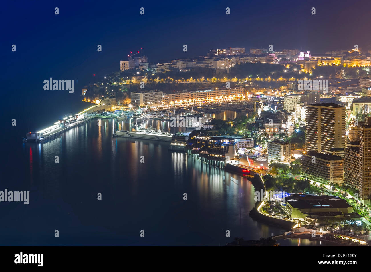 Monte Carlo city at night. Monaco Stock Photo Alamy