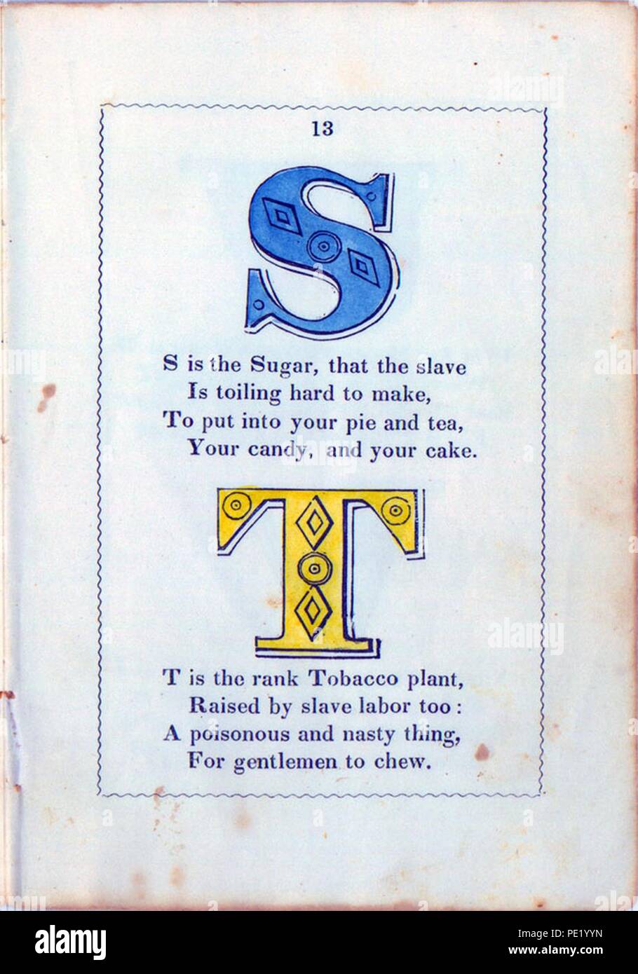 Antislavery Alphabet 184613 Stock Photo Alamy