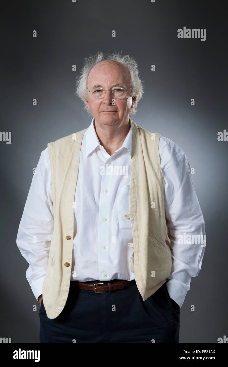 Edinburgh, UK. 11th August, 2018. Philip Pullman, the English novelist. He is the author of several best-selling books, including the fantasy trilogy His Dark Materials, pictured at the Edinburgh International Book Festival. Edinburgh, Scotland.  Picture by Gary Doak / Alamy Live News Stock Photo