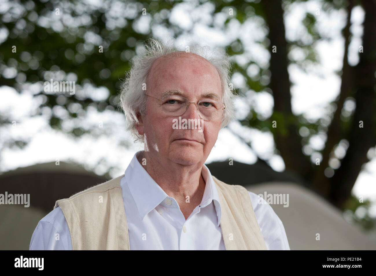 Edinburgh, UK. 11th August, 2018. Philip Pullman, the English novelist. He is the author of several best-selling books, including the fantasy trilogy His Dark Materials, pictured at the Edinburgh International Book Festival. Edinburgh, Scotland.  Picture by Gary Doak / Alamy Live News Stock Photo