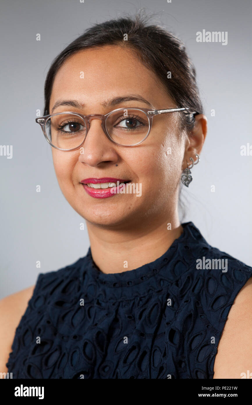 Edinburgh, UK. 11th August, 2018. Roma Agrawal MBE, the chartered structural engineer based in London, pictured at the Edinburgh International Book Festival. Edinburgh, Scotland.  Picture by Gary Doak / Alamy Live News Stock Photo