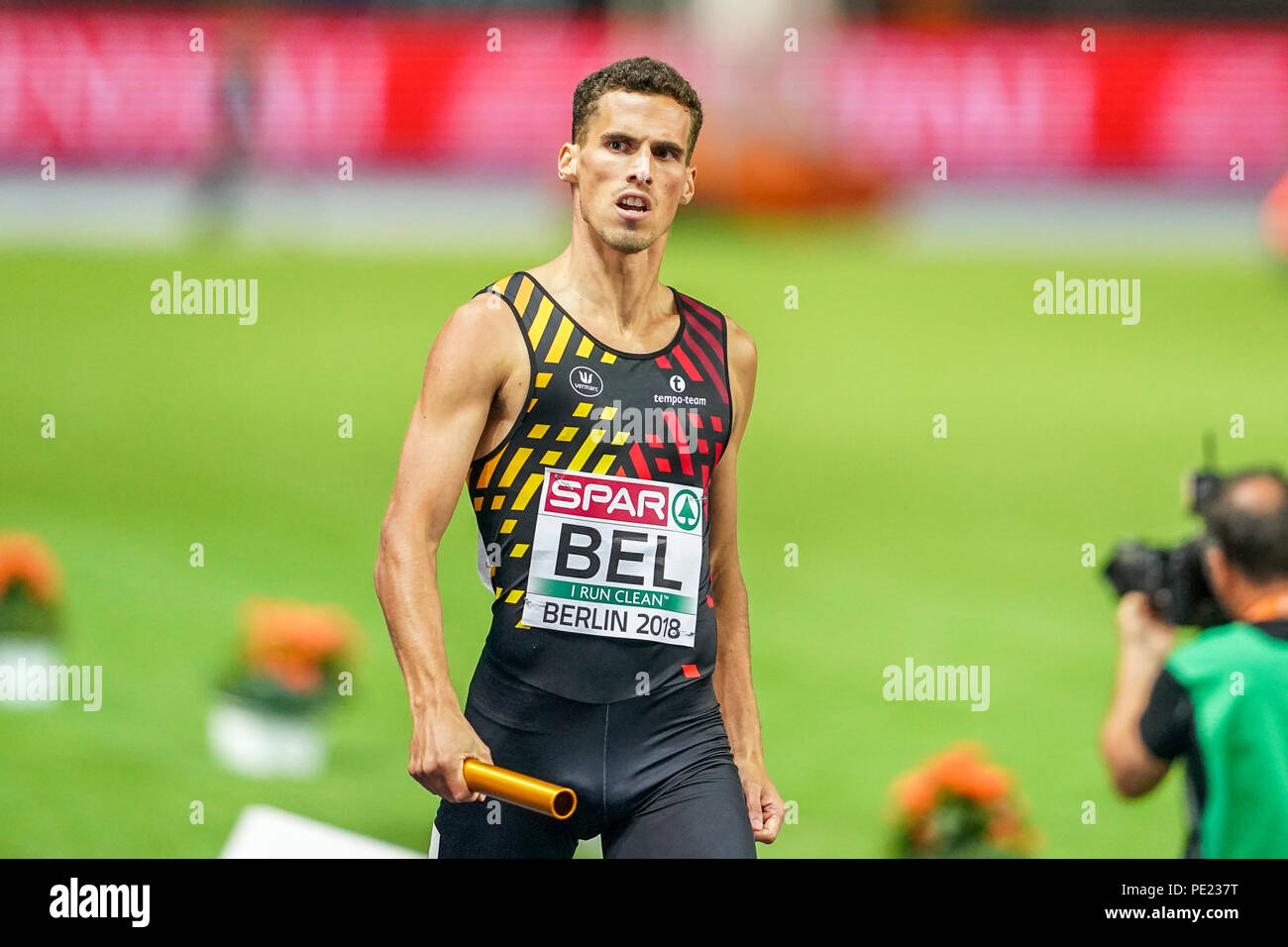 August 11, 2018: Belgium winning 4 times 400 meter final for men at the Olympic Stadium in Berlin at the European Athletics Championship. Ulrik Pedersen/CSM Stock Photo
