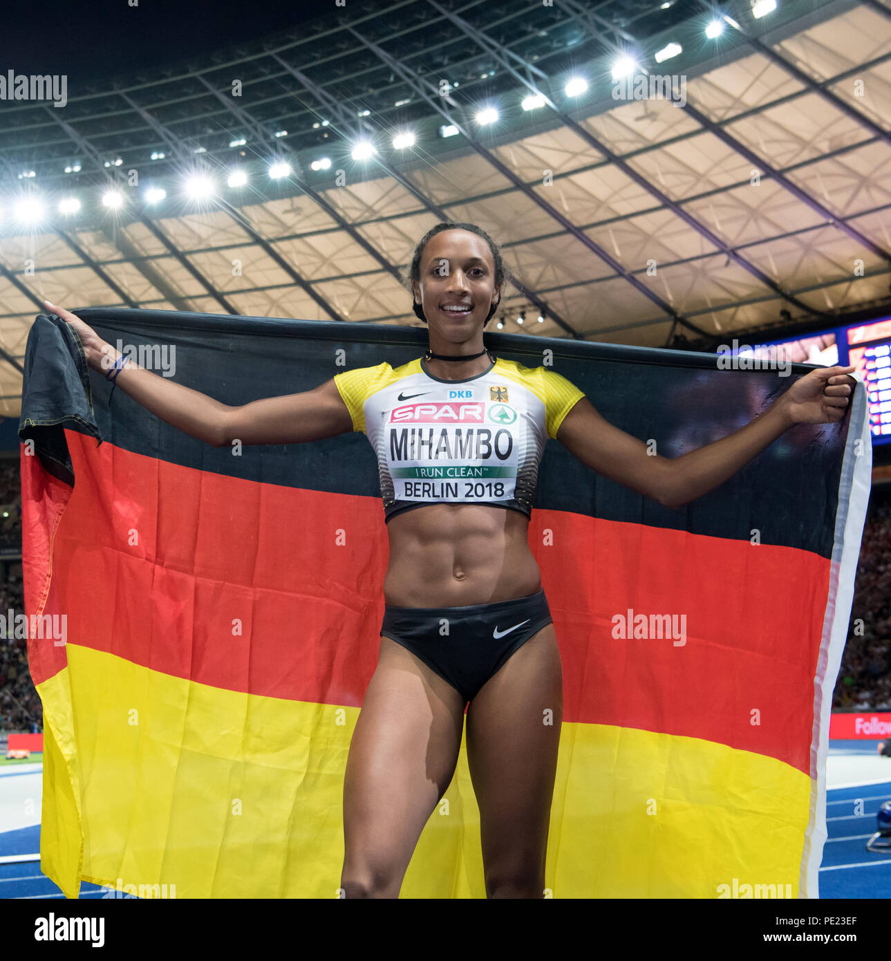Berlin Germany 11th Aug 2018 European Athletics Championships In The Olympic Stadium Gold Medal Winner Malaika Mihambo From Germany Cheers After The Competition Credit Sven Hoppe Dpa Alamy Live News Stock Photo Alamy