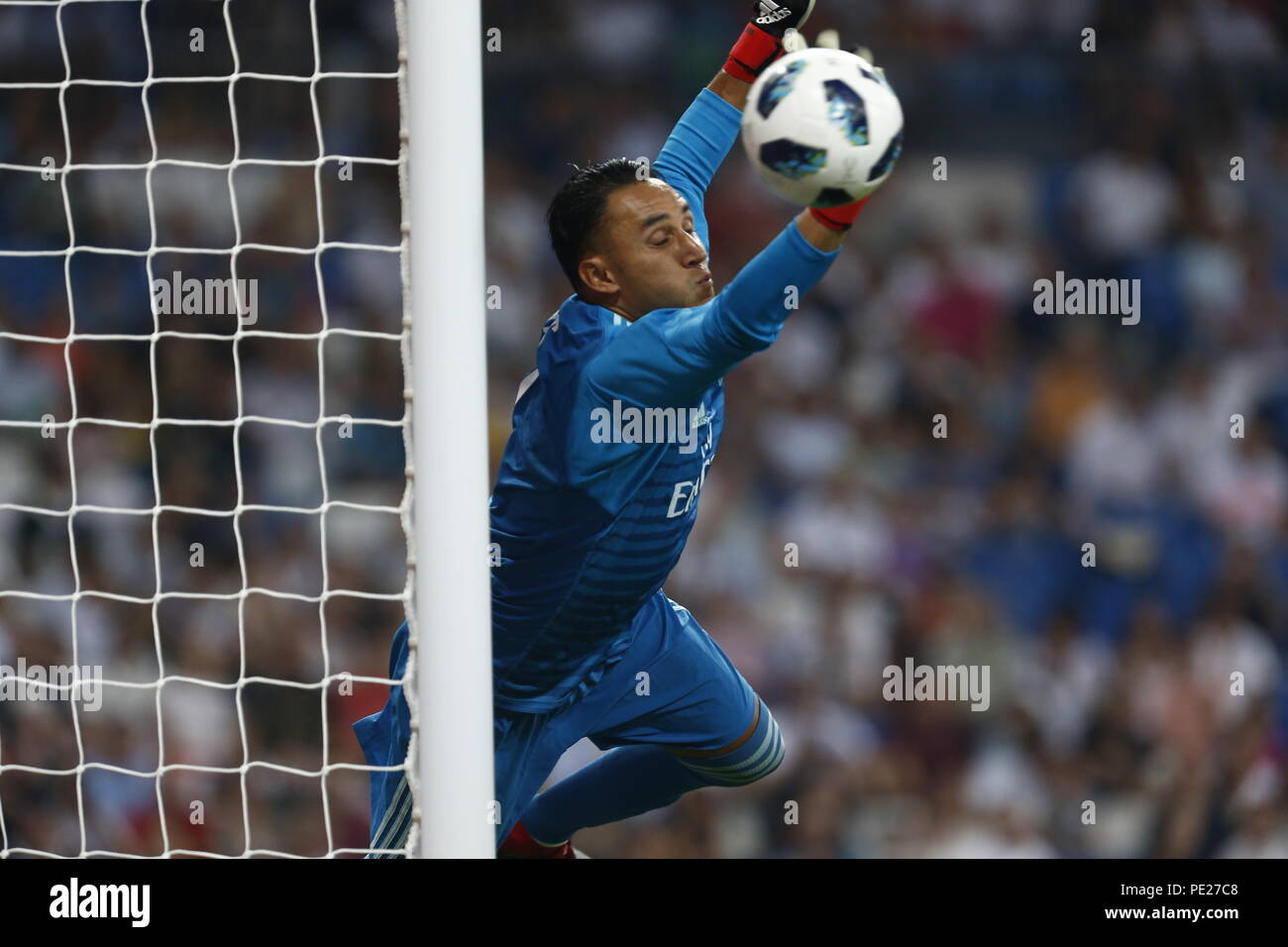 Madrid Madrid Spain 11th Aug 2018 Keylor Navas Makes A Save