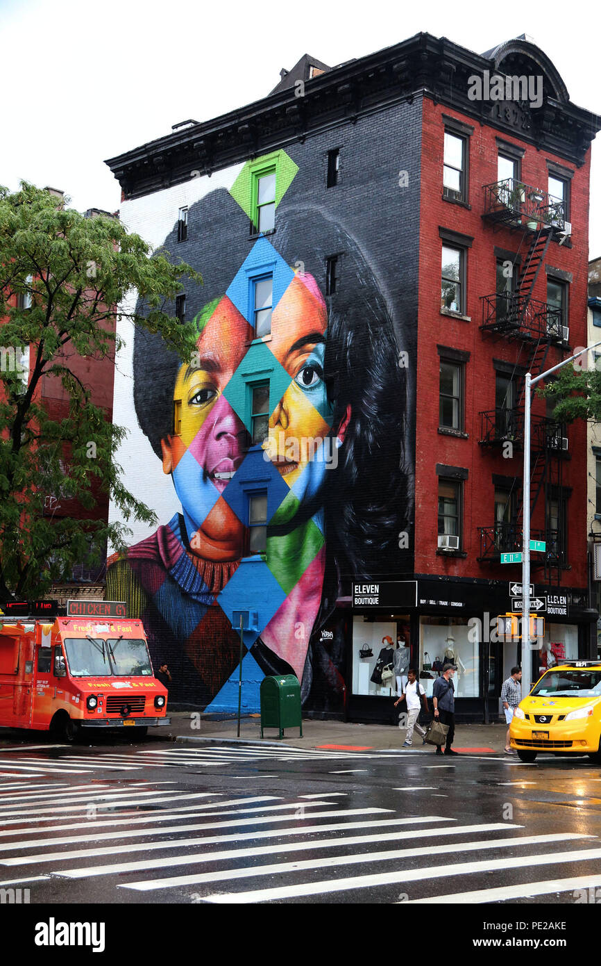 Uau! Brasileiro Kobra homenageia Michael Jackson em novo mural em Nova York