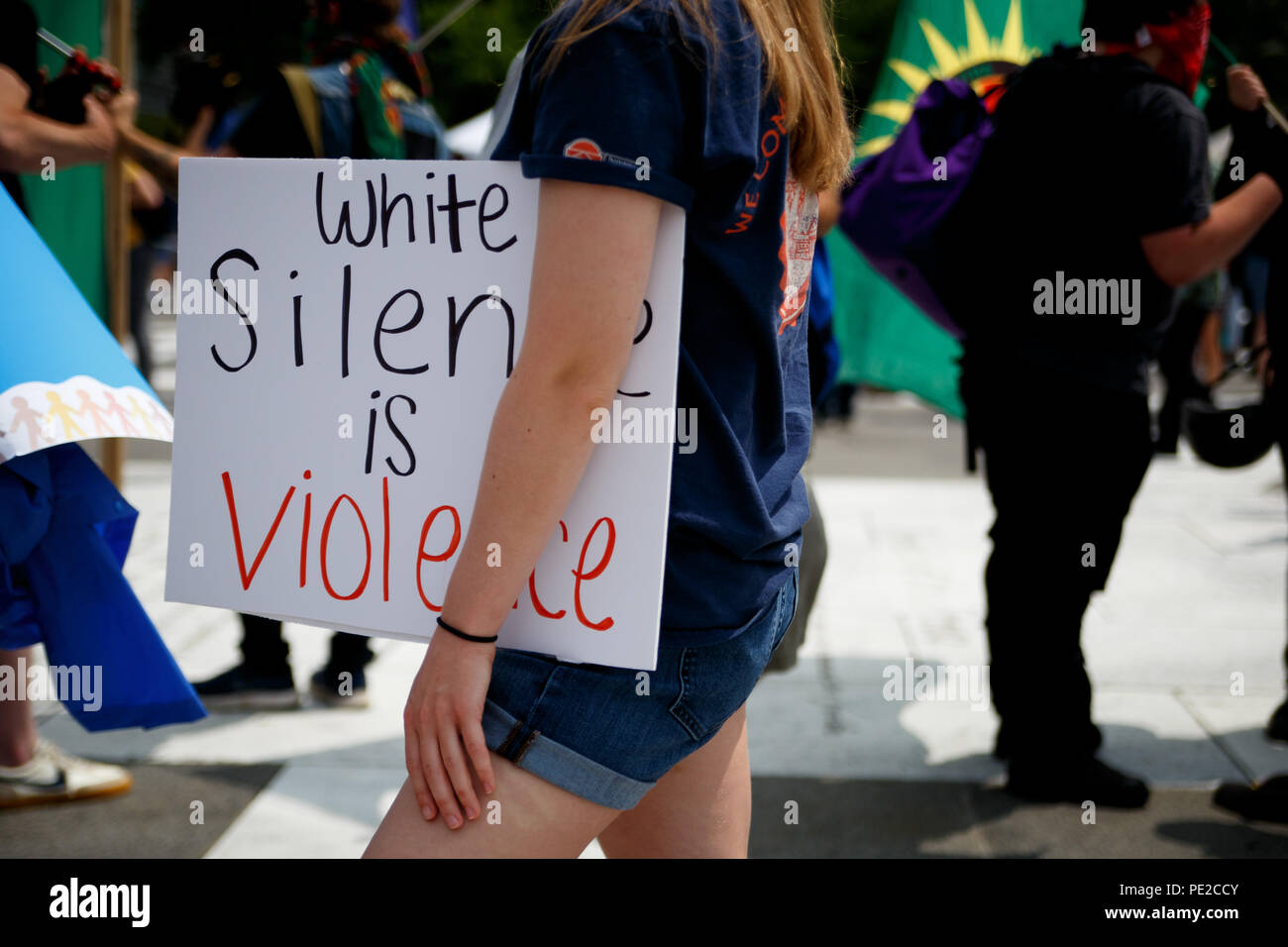 Washington, DC, USA. 12th Aug, 2018. Protestors attend the Unite ...