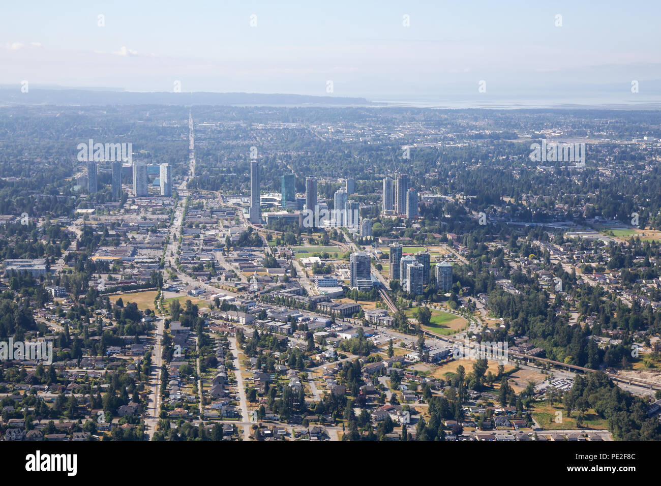 Aerial City View Of Surrey Central During A Sunny Summer Day Taken In Greater Vancouver British Columbia Canada Stock Photo Alamy