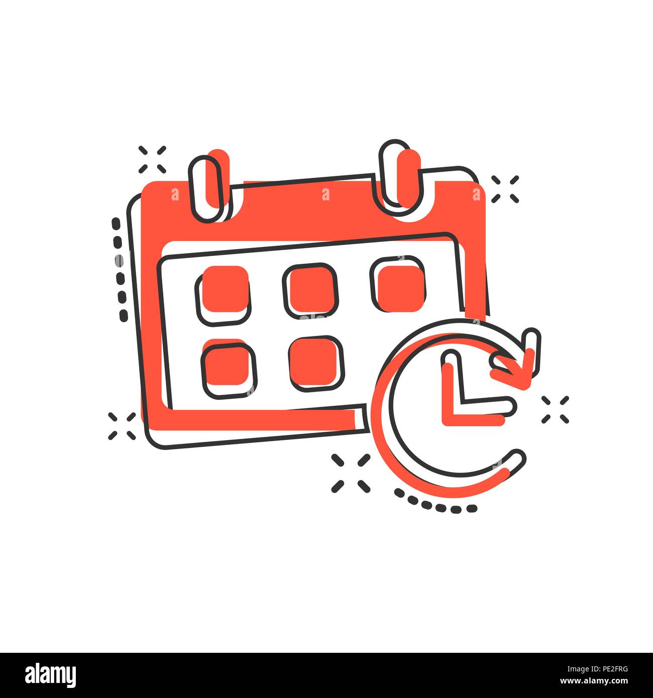 Vector Cartoon Calendar Icon In Comic Style Reminder Agenda Sign Illustration Pictogram Calendar Business Splash Effect Concept Stock Vector Image Art Alamy
