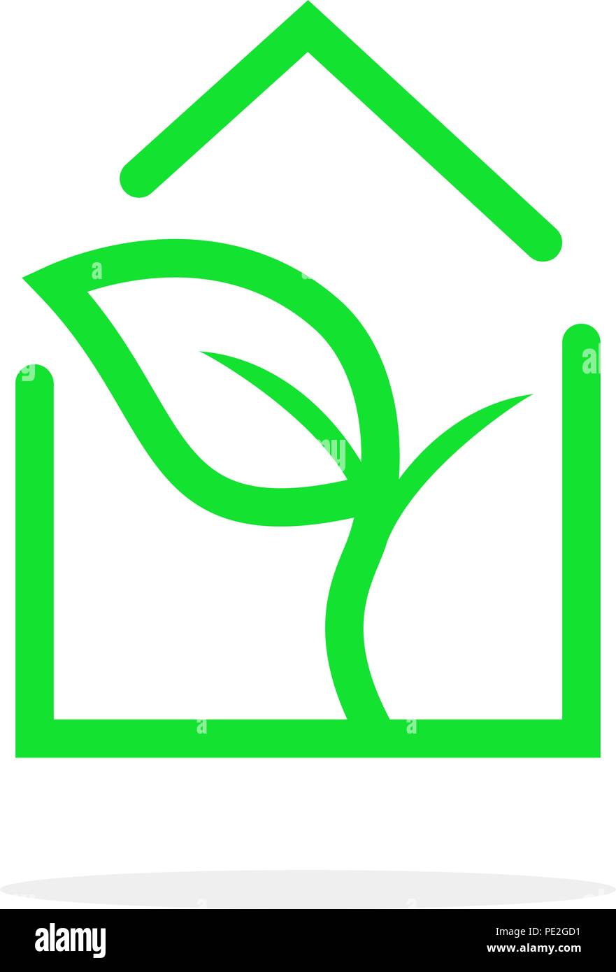 simple linear greenhouse logo Stock Vector