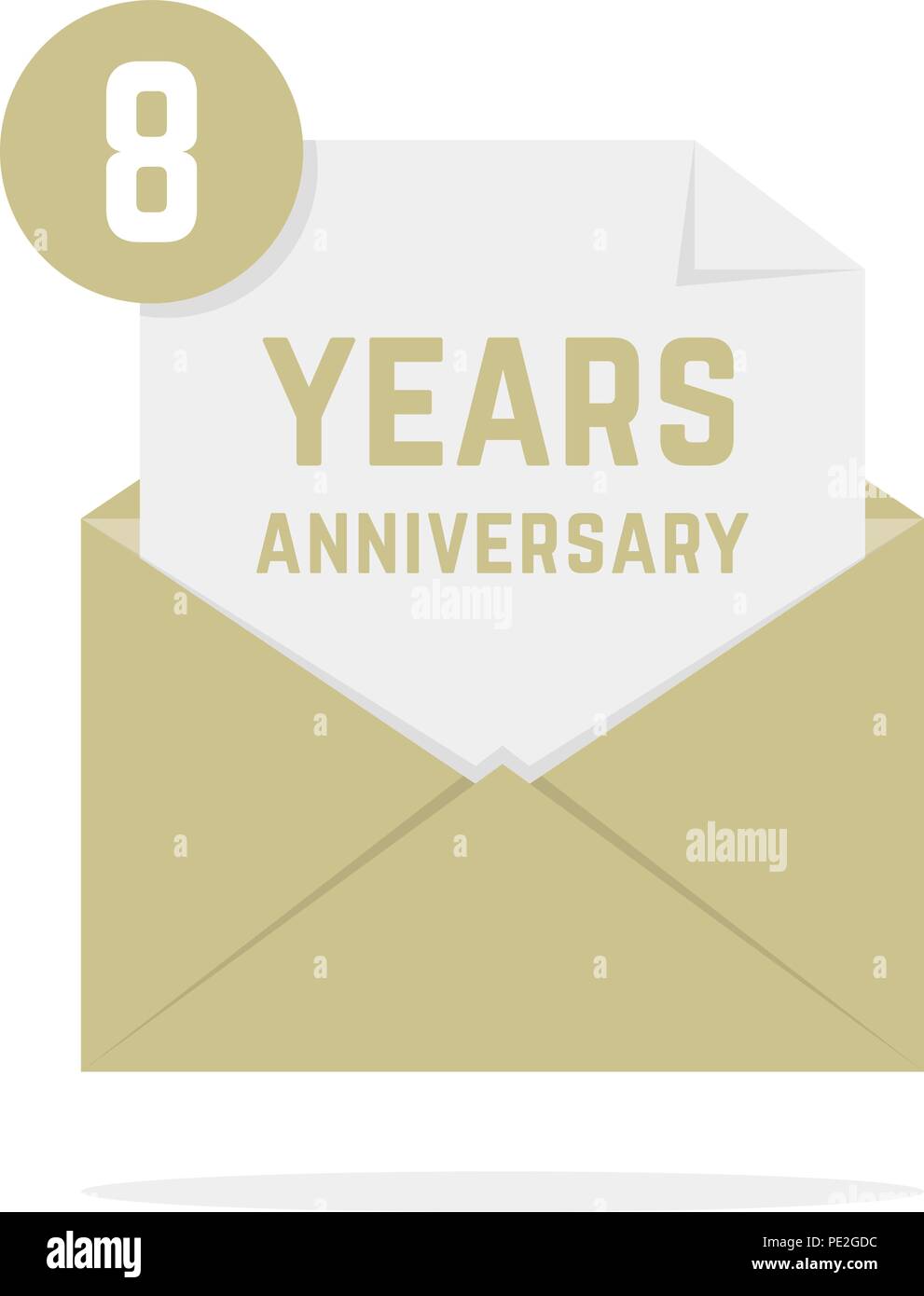 8 years anniversary icon missive in letter Stock Vector