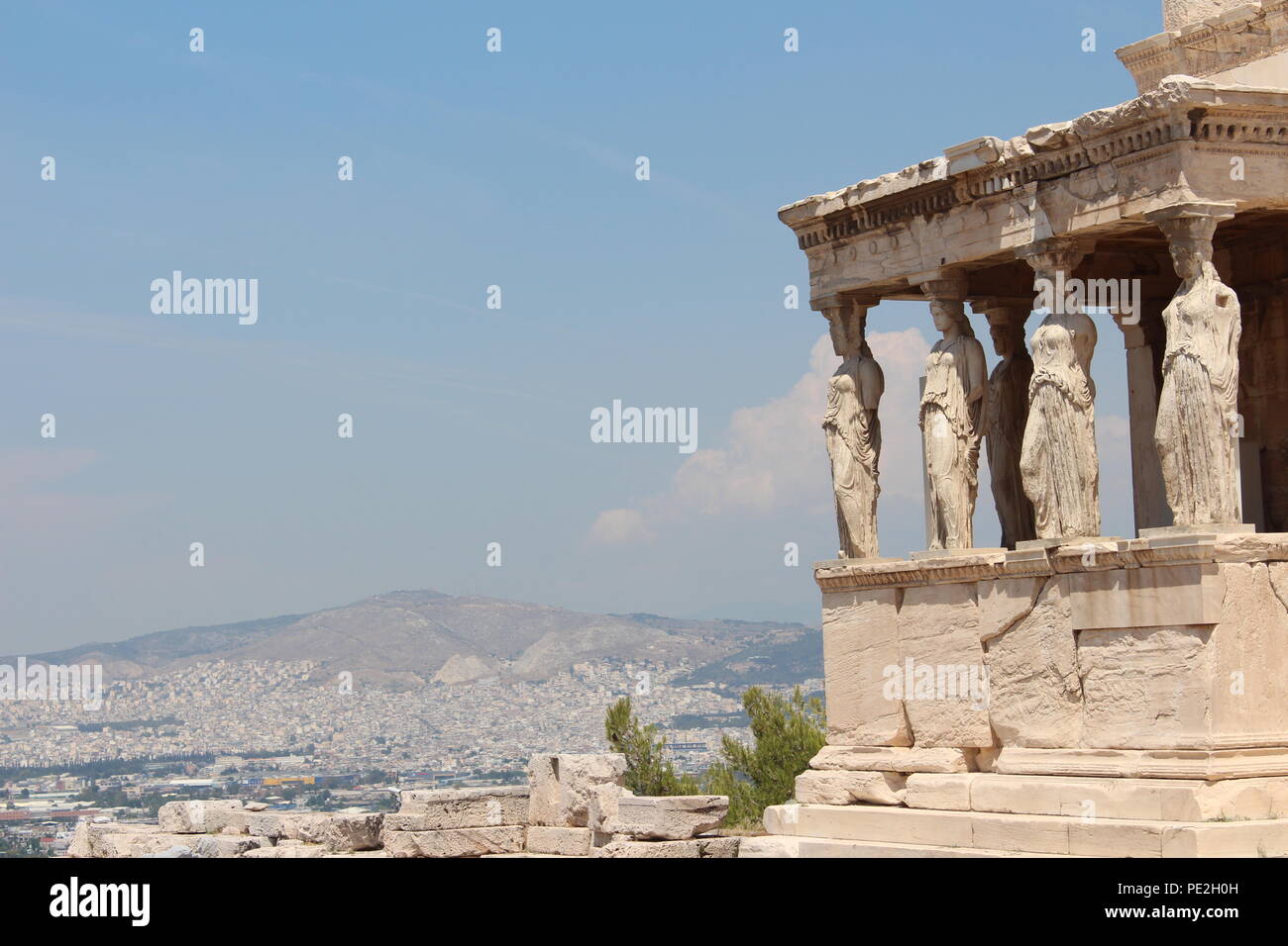 The Erechtheion in the Acropolis, Athens Greece Stock Photo