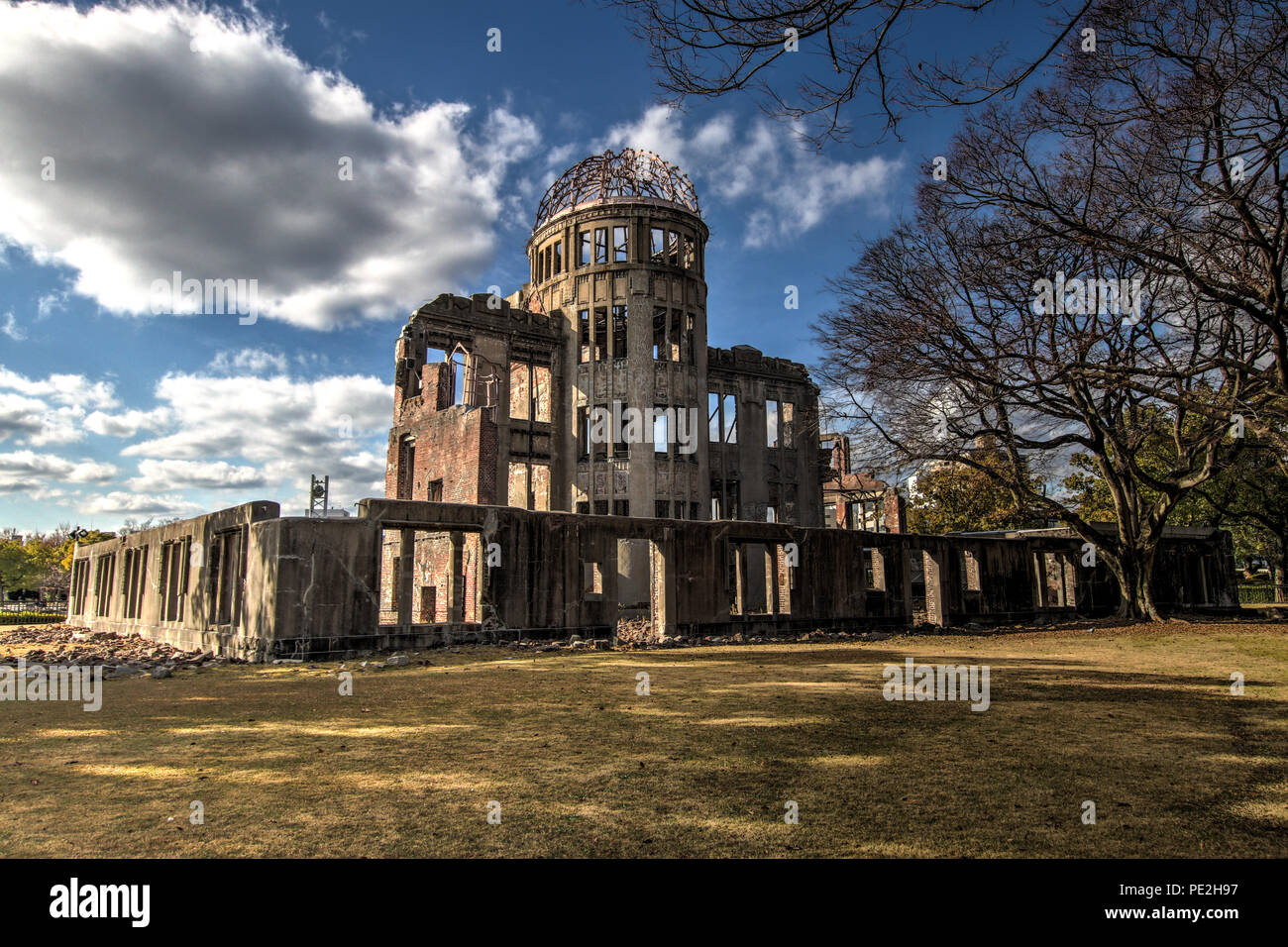 HDR photograph of the Atomic Bomb Dome (Genbaku Dōmu), part of the Hiroshima Peace Memorial in Hiroshima, Japan. Stock Photo