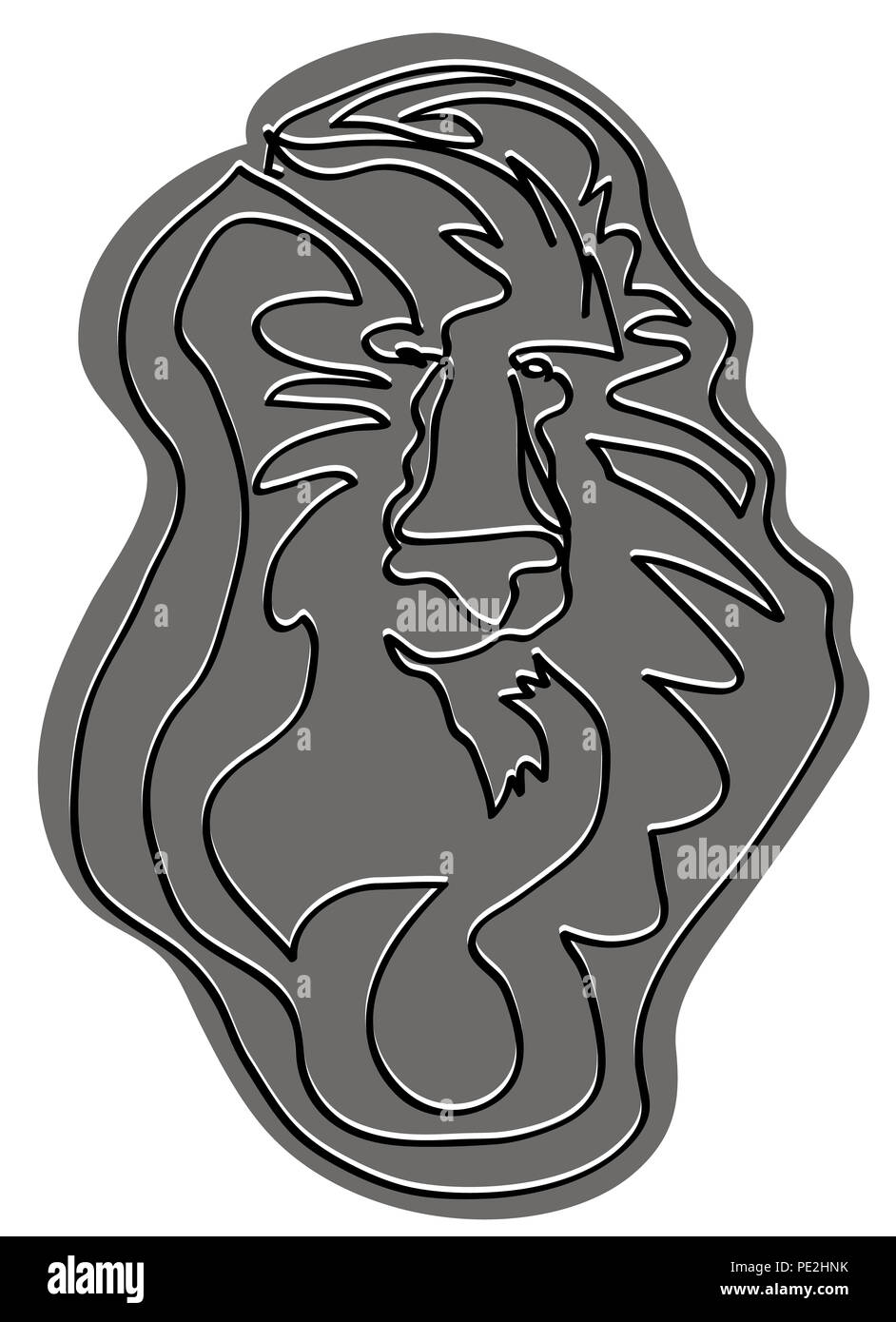 Head of lion king Black and white simple line drawings of lion head. Simple line animal sketch Stock Photo - Alamy Head of lion king Black and white simple line drawings of lion head. Simple line animal sketch Stock Photo - Alamy