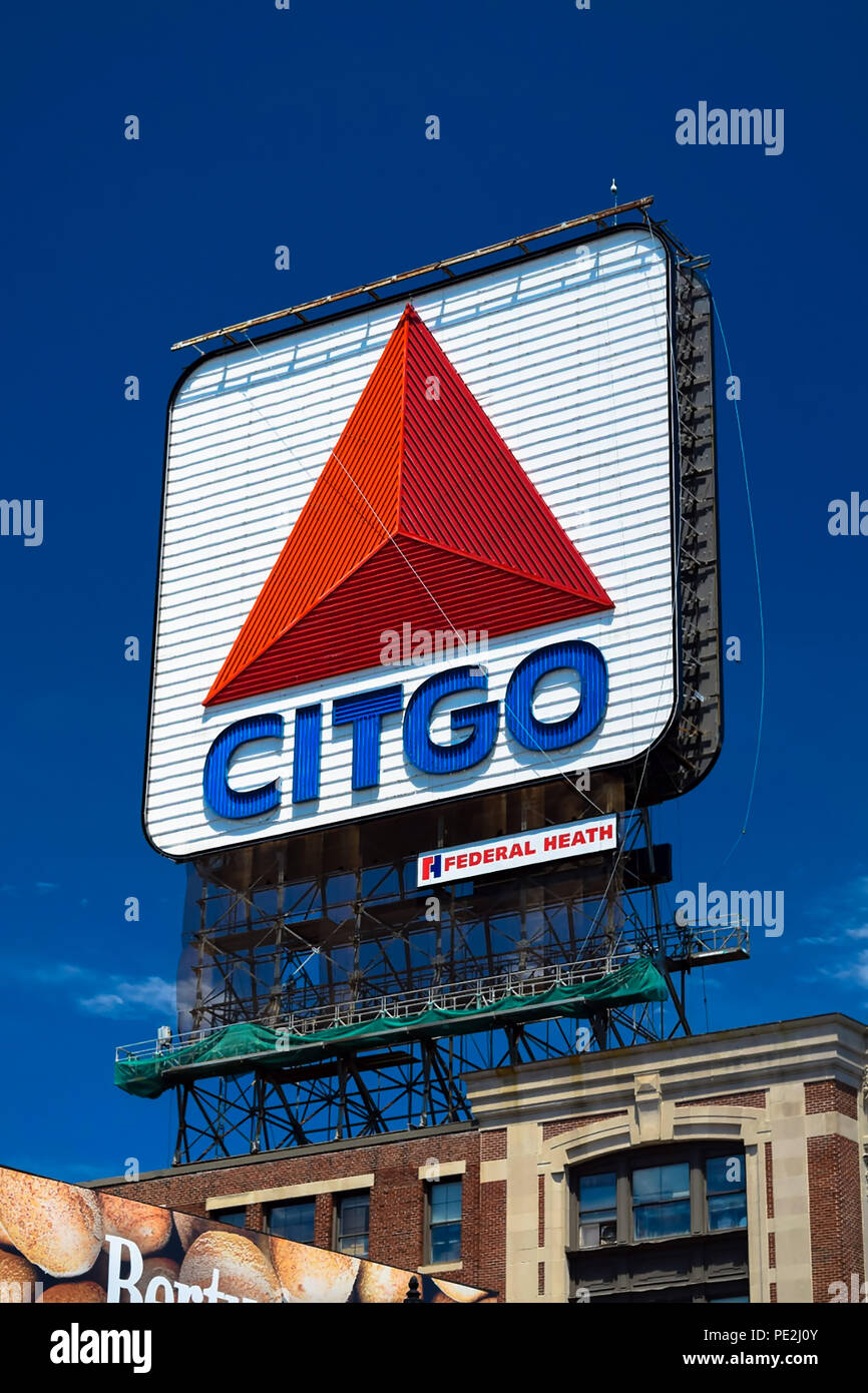 The iconic Citgo Sign in Kenmore Square, Boston, Massachusetts Stock Photo