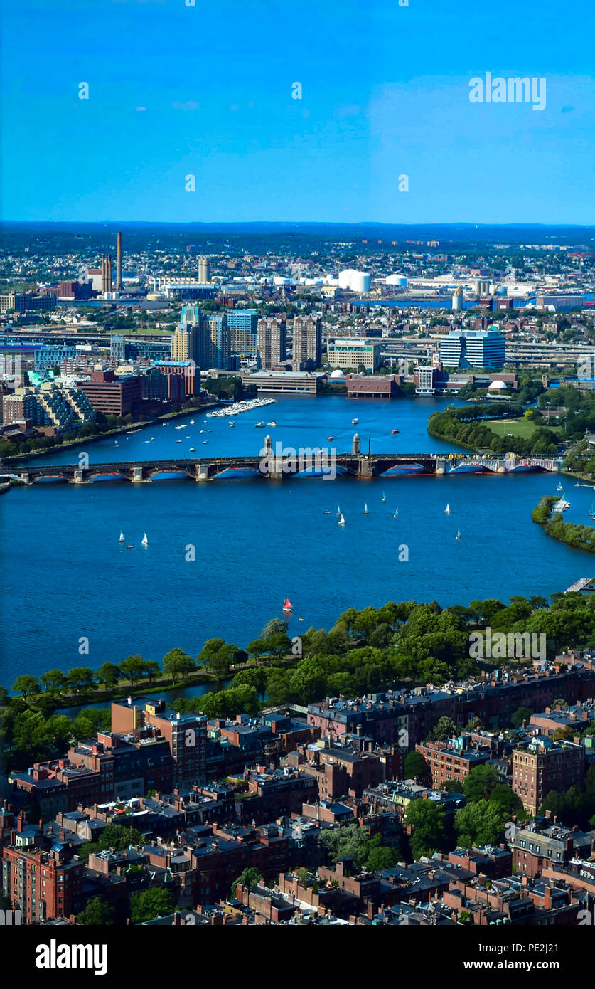 The Back Bay and Charles River of Boston as seen from the Hancock ...