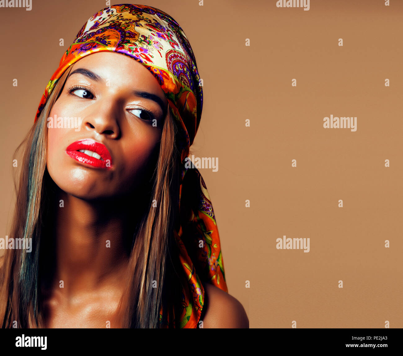 young pretty modern african american girl with bright fashion ma Stock  Photo - Alamy