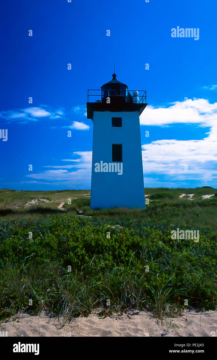 The iconic Wood End Lighthouse at the tip of Cape Cod near Provincetown, Massachusetts Stock Photo