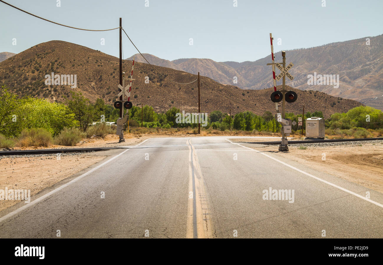 Railroad crossing at Acton, CA Stock Photo Alamy