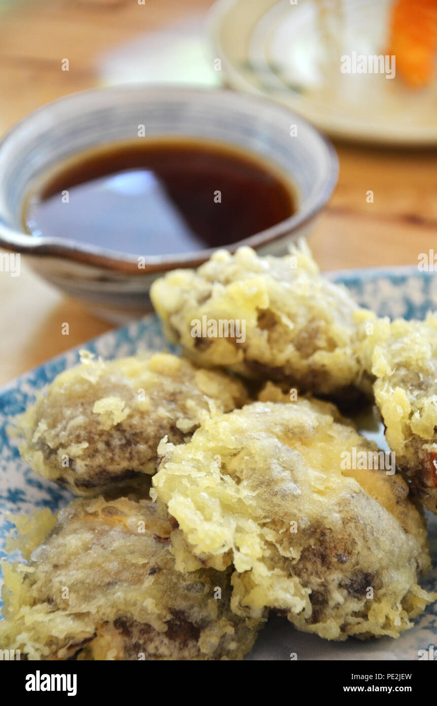 Japanese tempura with fresh mushroom deep fried Stock Photo Alamy