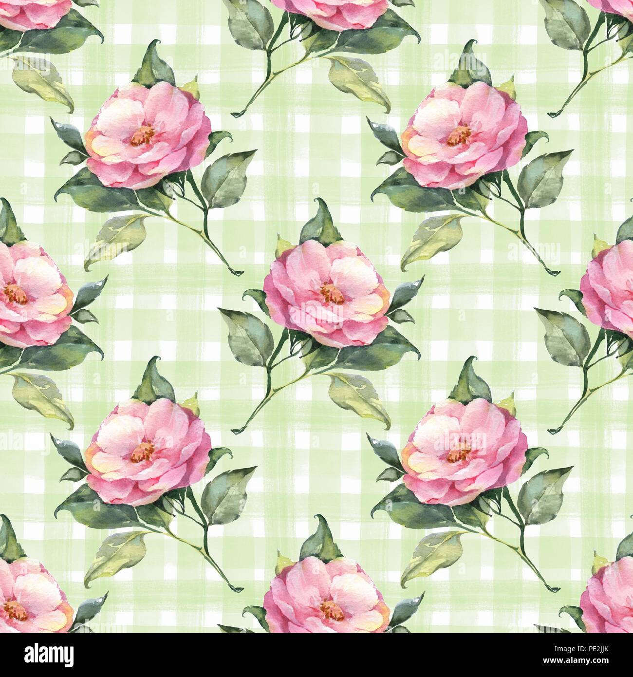 hand drawn watercolor floral seamless pattern Stock Photo - Alamy