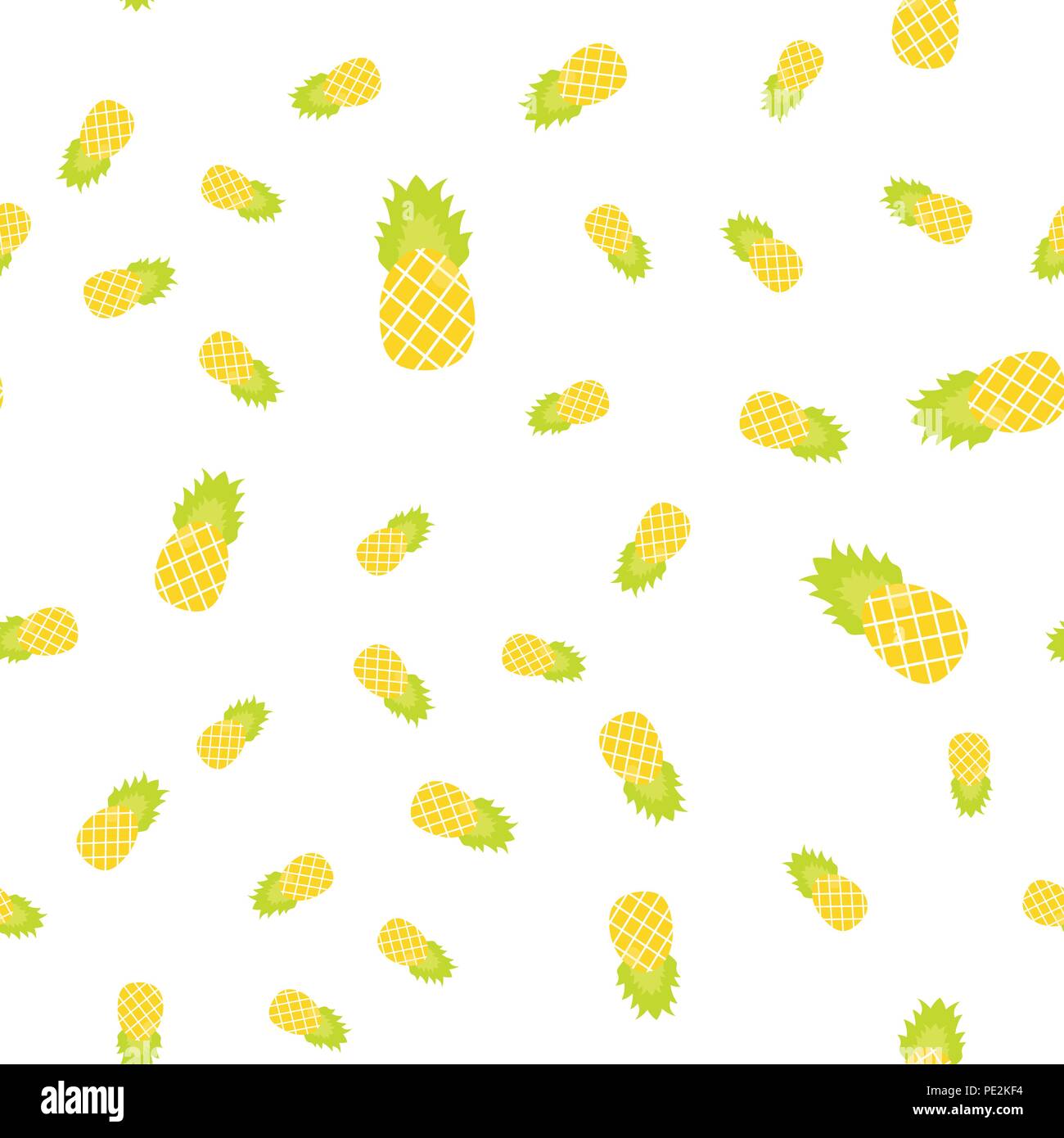 Vector illustration. Seamless pattern. Tropical ornament yellow pineapples Stock Vector