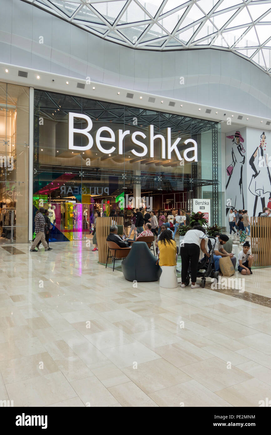 Bershka fashion store, Westfield Shopping Centre, Ariel Way, White City,  London, W12, UK Stock Photo - Alamy