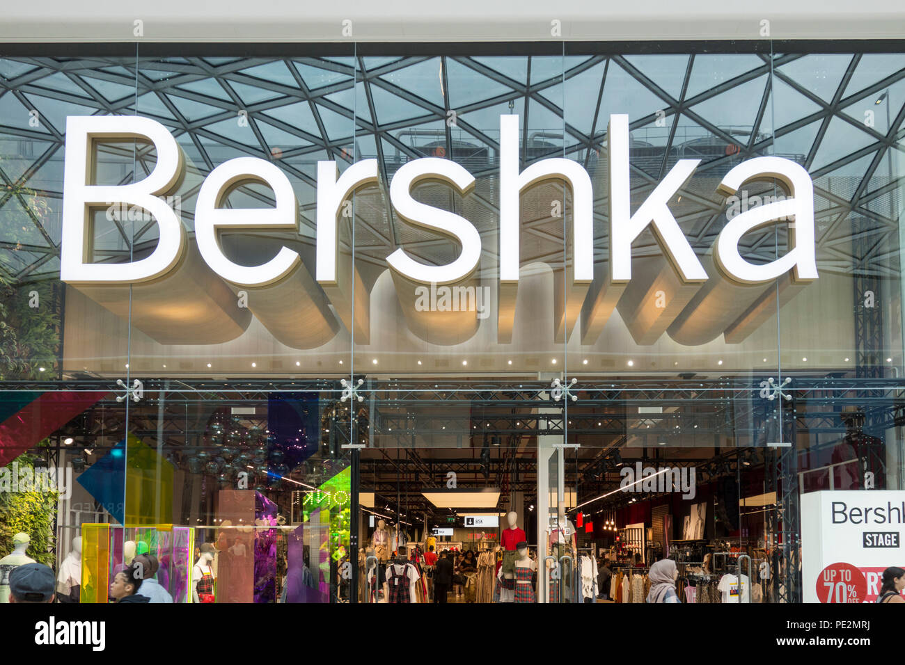Bershka fashion store, Westfield Shopping Centre, Ariel Way, White City,  London, W12, UK Stock Photo - Alamy