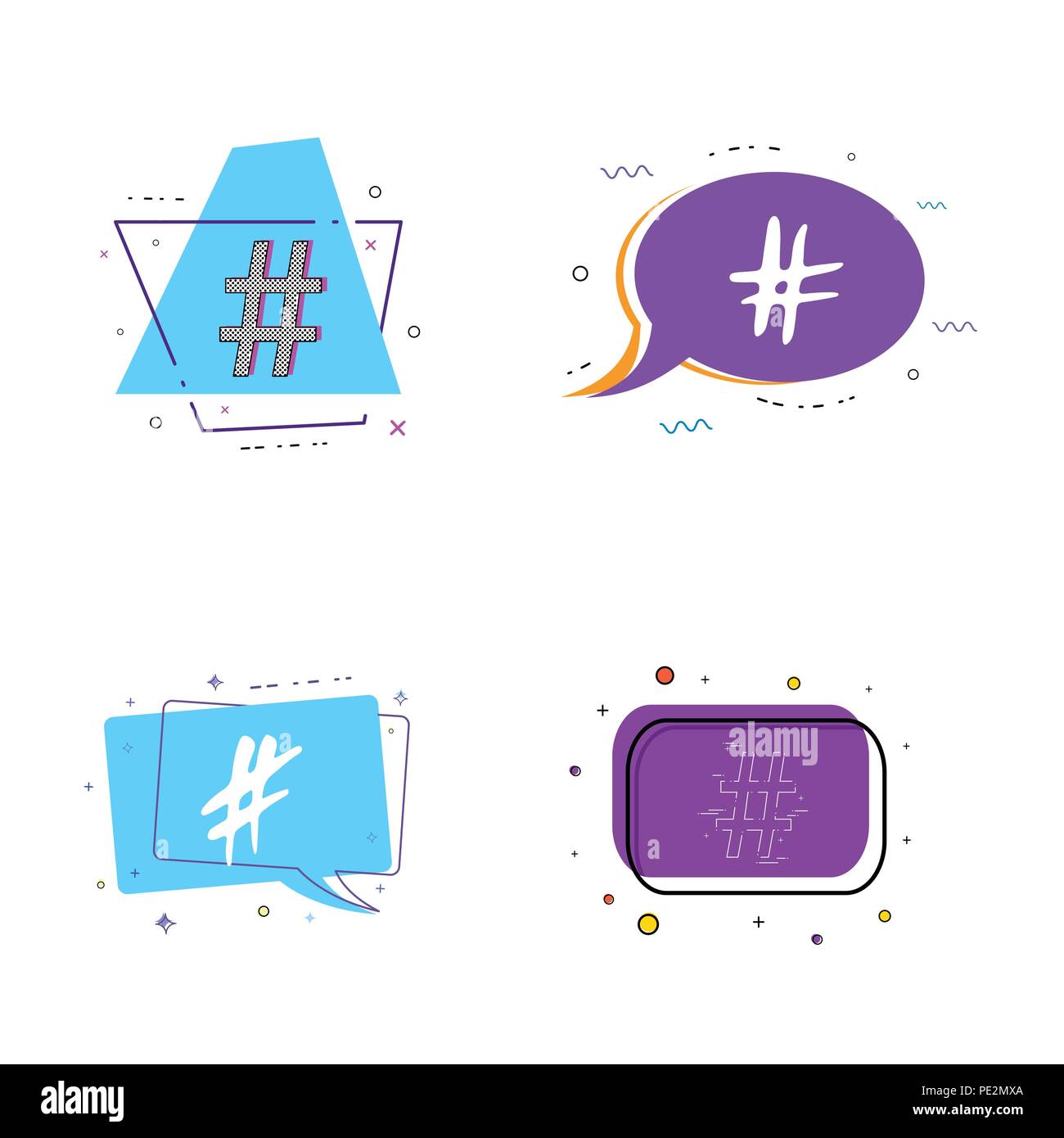 Set of Hashtags. Element for graphic design blog, social media