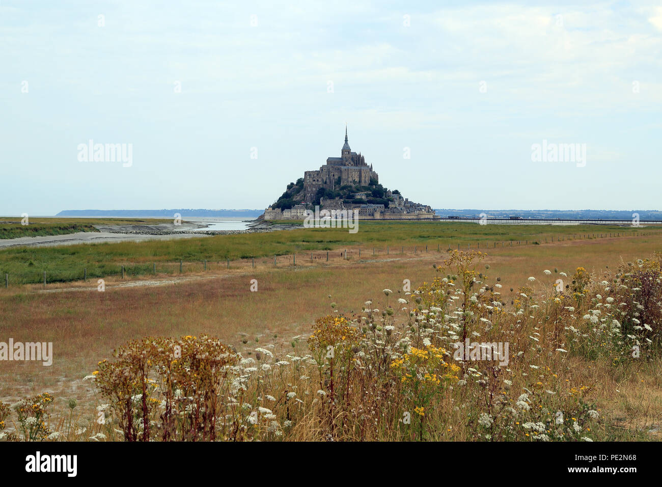 View of Le Mont St Michel, Manche department, Normandy, France Stock Photo