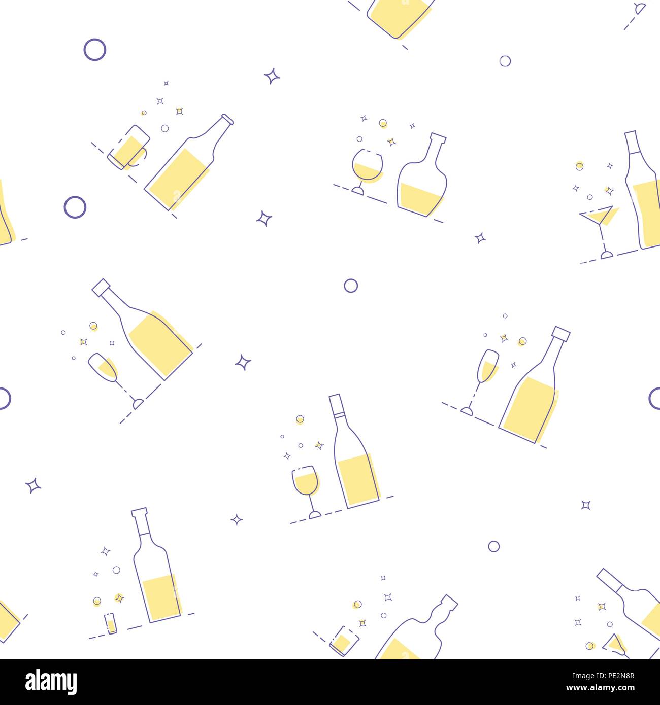 Seamless pattern with cocktails. White background with drinks icons ...