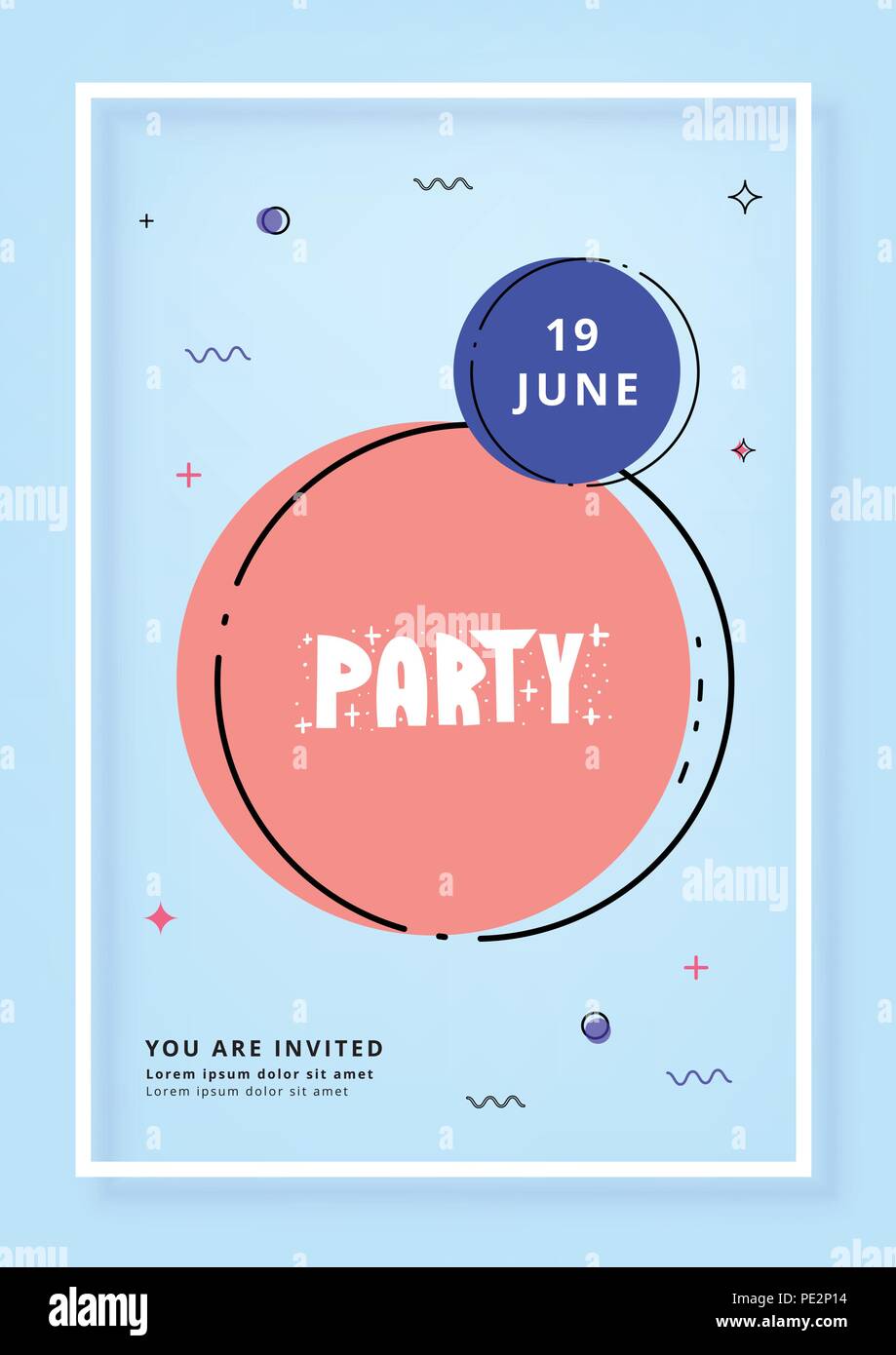 Party vertical banner template. Event flyer invitation. Vector ...