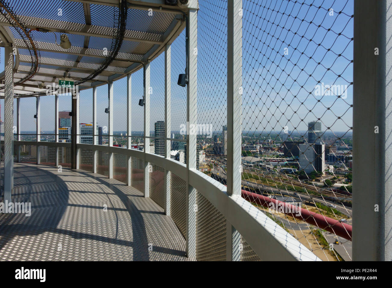 Viewing platform on the Arcelormittal Orbit, Queen Elizabeth Olympic Park, Stratford, London, England Stock Photo