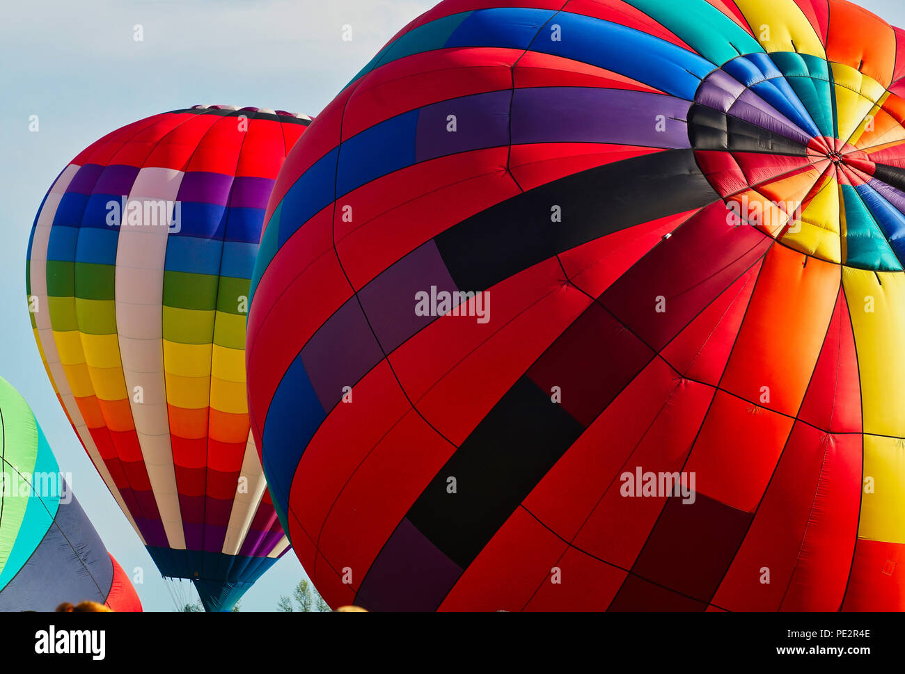 StJeansurRichelieu,Canada,11 August, 2018.Hotair balloons being