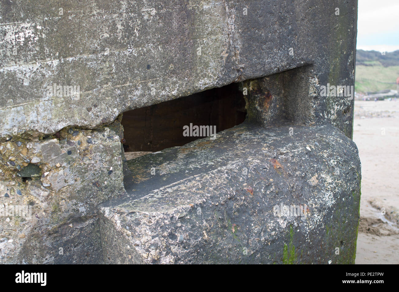 World War 2 II Pill Box Beach Defence UK Cayton Bay North Yorkshire Coast Stock Photo Alamy