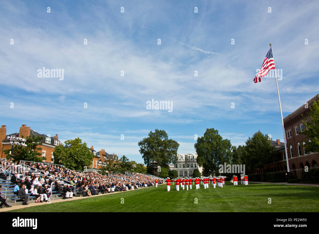 The United States Marine Drum & Bugle Corps perform during the Passage