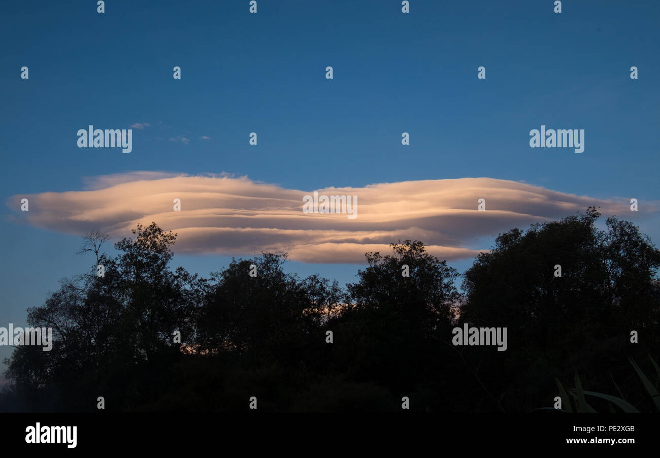 Lenticular couds forming Stock Photo