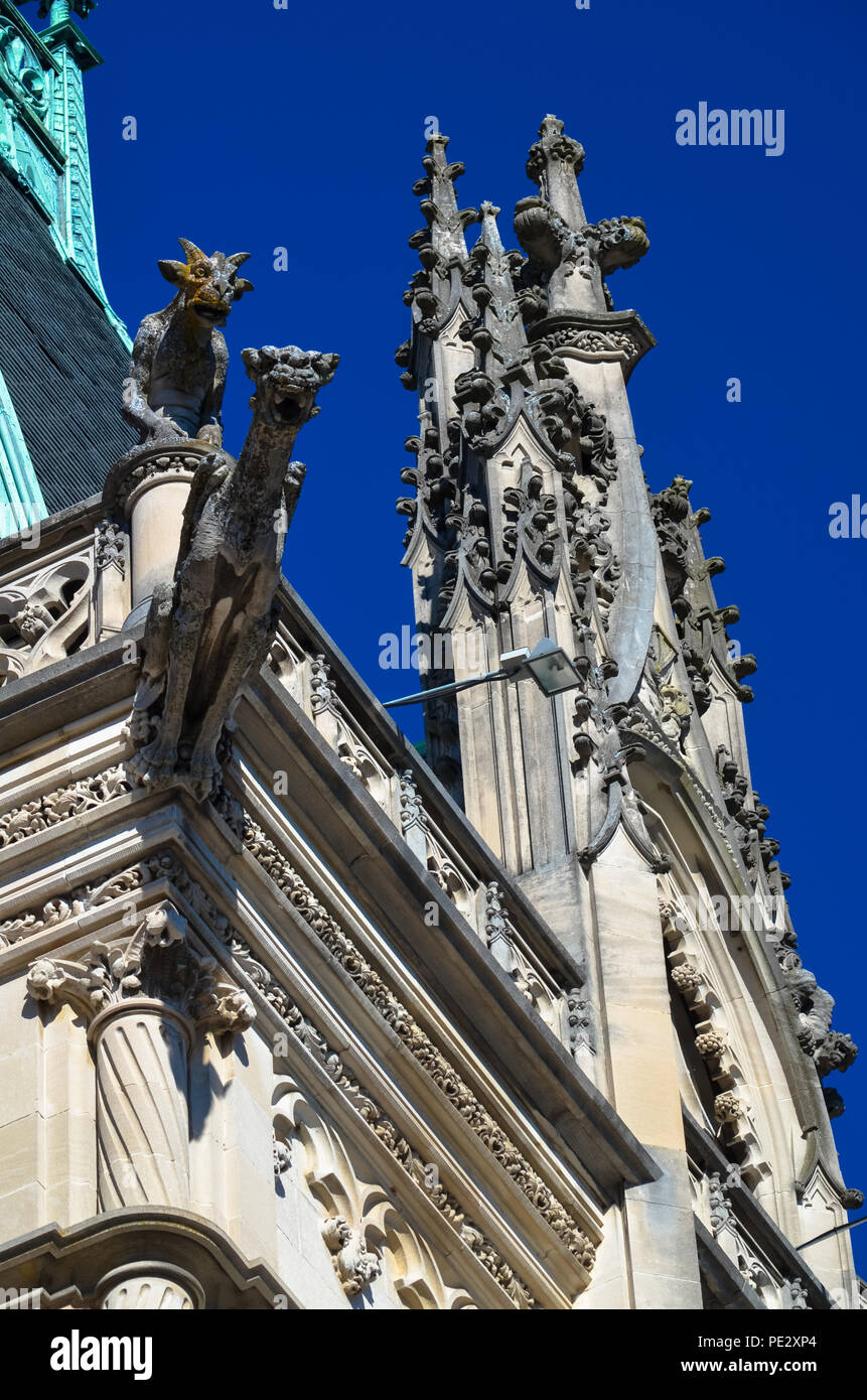 Façade and architectural details of the main house of the Biltmore Estate outside of Asheville, North Carolina, USA Stock Photo