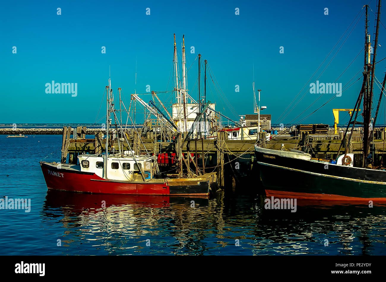 Massachusetts MA Cape Cod Provincetown Harbor Fishing Boat