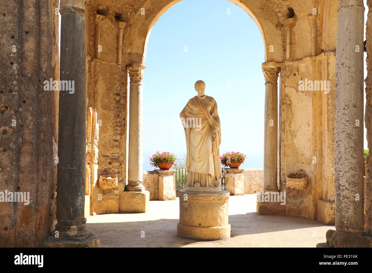 Beautiful statue in the Villa Cimbrone, Ravello, Amalfi Coast, Campania, Italy Stock Photo
