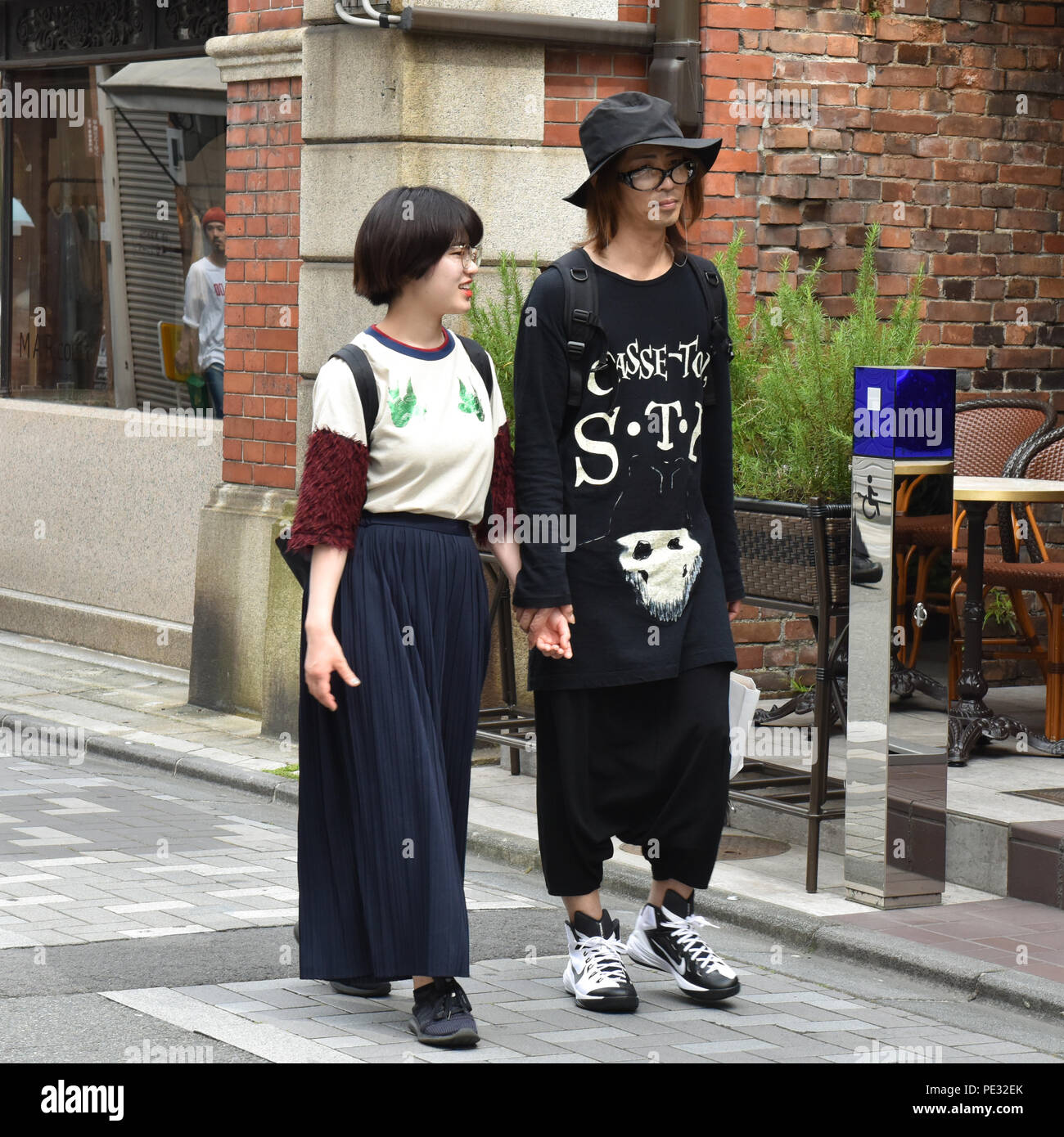 Trendy couple Kyoto Japan Stock Photo