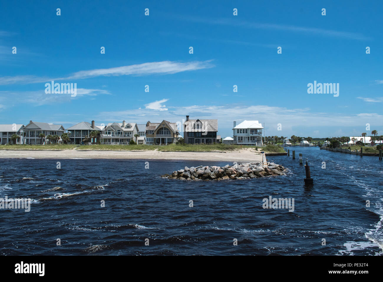 Bald Head IslandBeach, Marina, Lighthouse Stock Photo Alamy