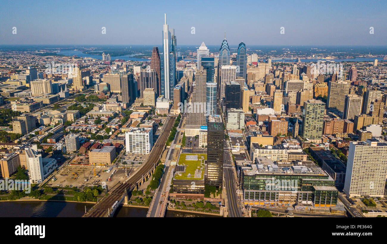 Skyline, Downtown Philadelphia, PA, USA Stock Photo