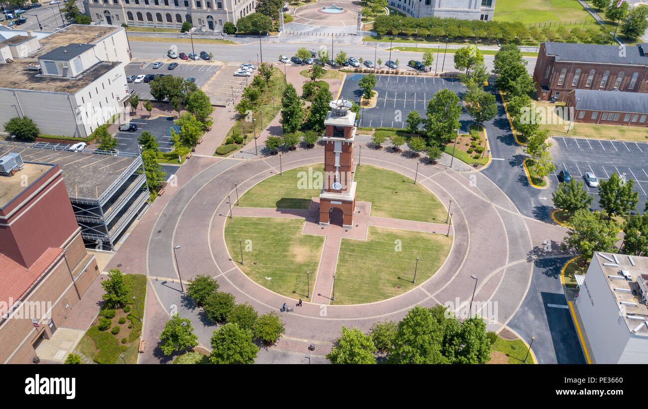 Edwards Bell Tower and the academic quad, Birmingham–Southern College or BSC, Birmingham, AL, USA Stock Photo