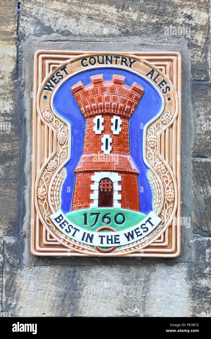 West Country Ales sign tile in Stroud, England Stock Photo