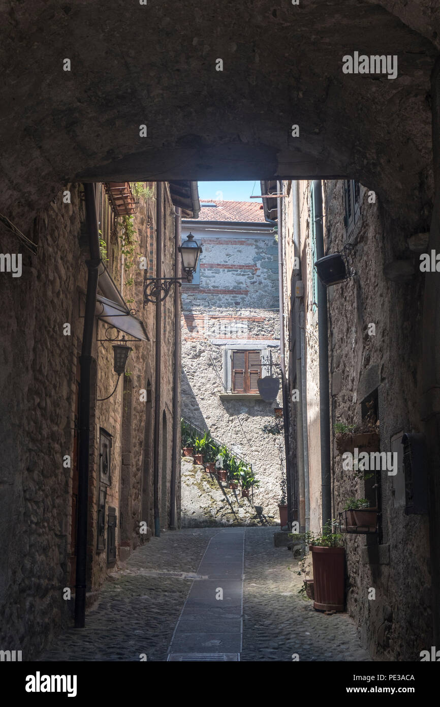 Street of Filetto, Lunigiana, Massa Carrara, Tuscany, Italy, old typical village Stock Photo