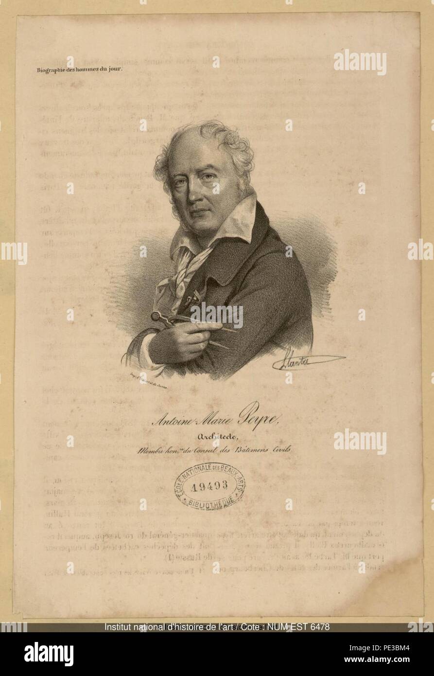 Antoine-Marie Peyre by Jacques-François-Gaudérique Llanta. Stock Photo