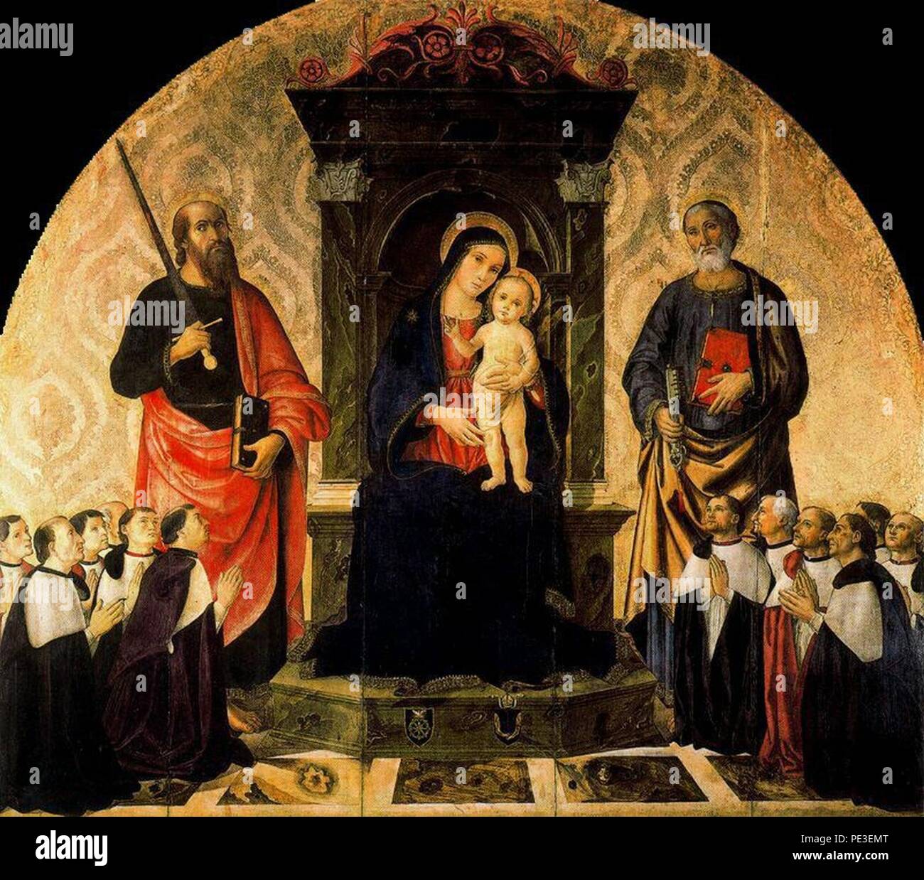 Antoniazzo Romano The Virgin and Child Between Saints Peter and Paul and the Twelve Magistrates ...